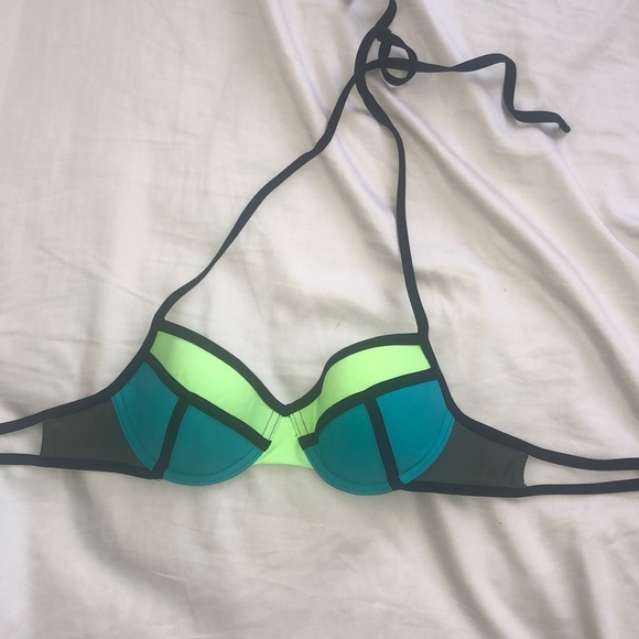 Green and black bikini top Clearance
